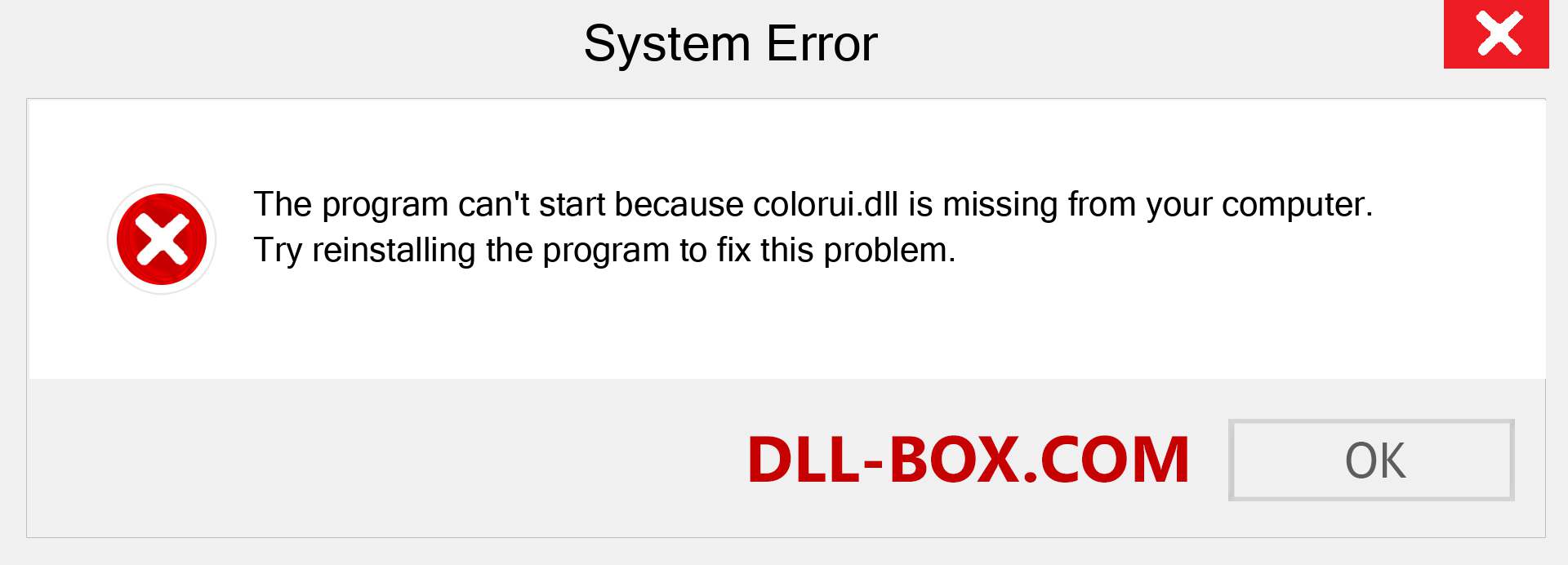  colorui.dll file is missing?. Download for Windows 7, 8, 10 - Fix  colorui dll Missing Error on Windows, photos, images