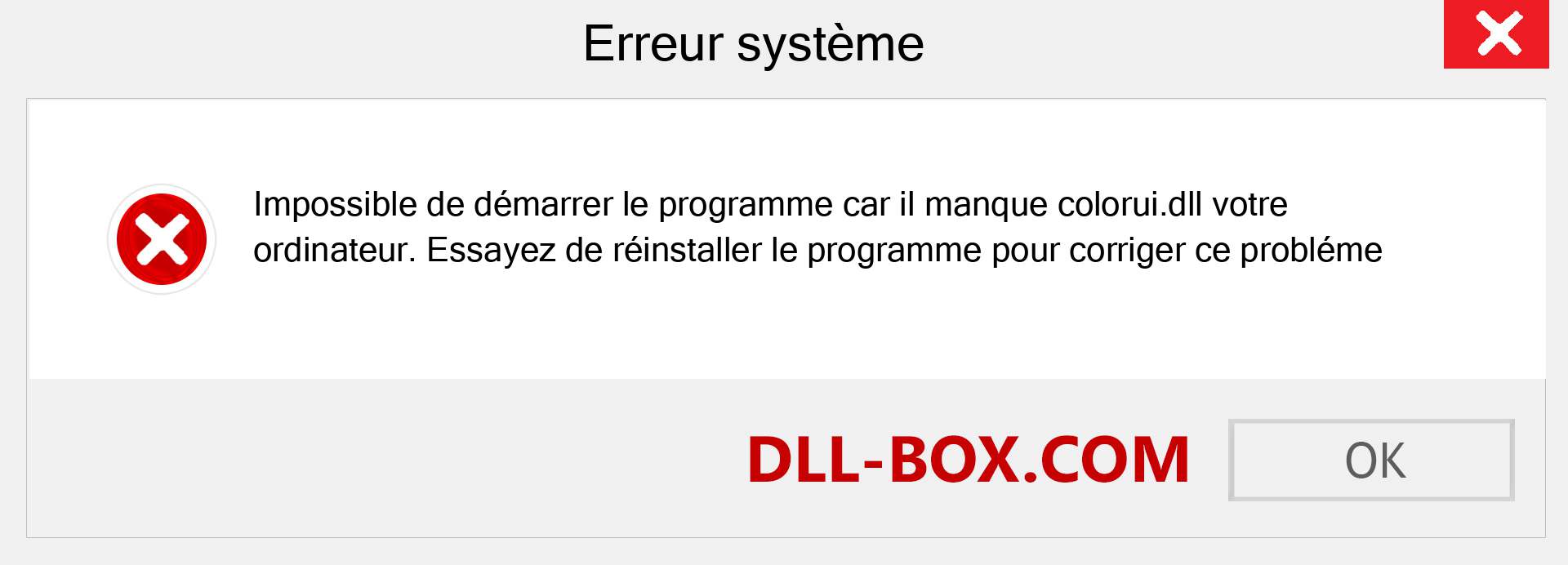 Le fichier colorui.dll est manquant ?. Télécharger pour Windows 7, 8, 10 - Correction de l'erreur manquante colorui dll sur Windows, photos, images