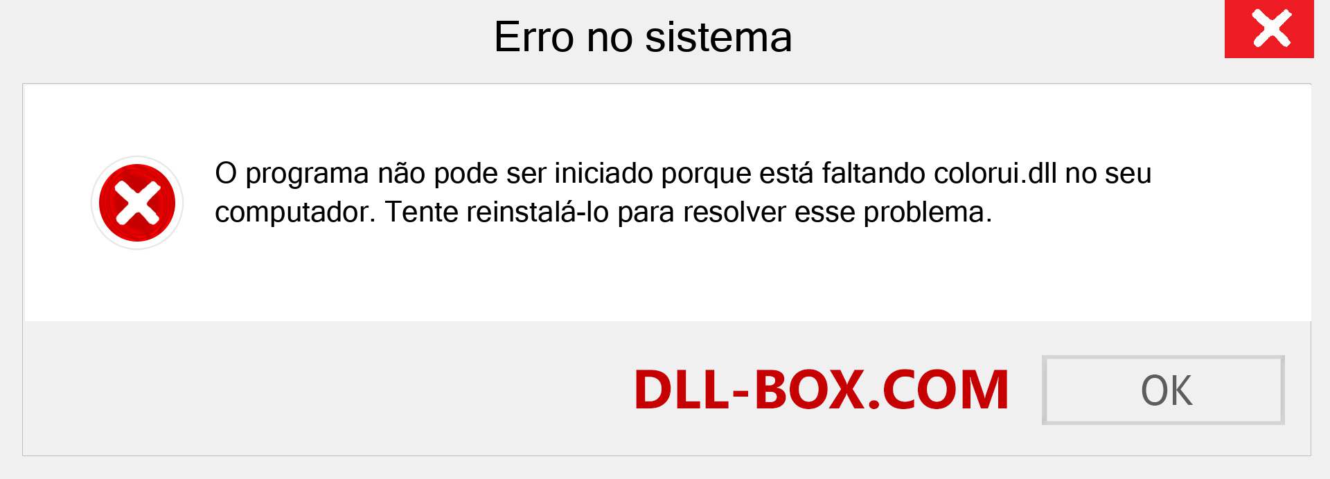 Arquivo colorui.dll ausente ?. Download para Windows 7, 8, 10 - Correção de erro ausente colorui dll no Windows, fotos, imagens